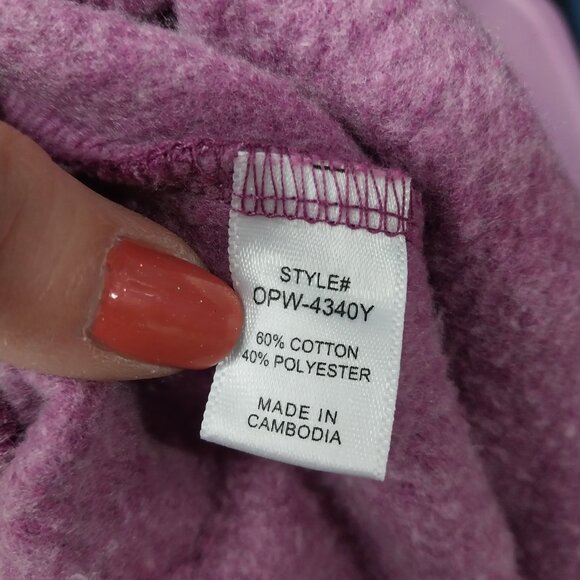 3638 Size Large Zenana Upcycled Fleece Pants In Purple Mineral Washed. - Picture 6 of 6